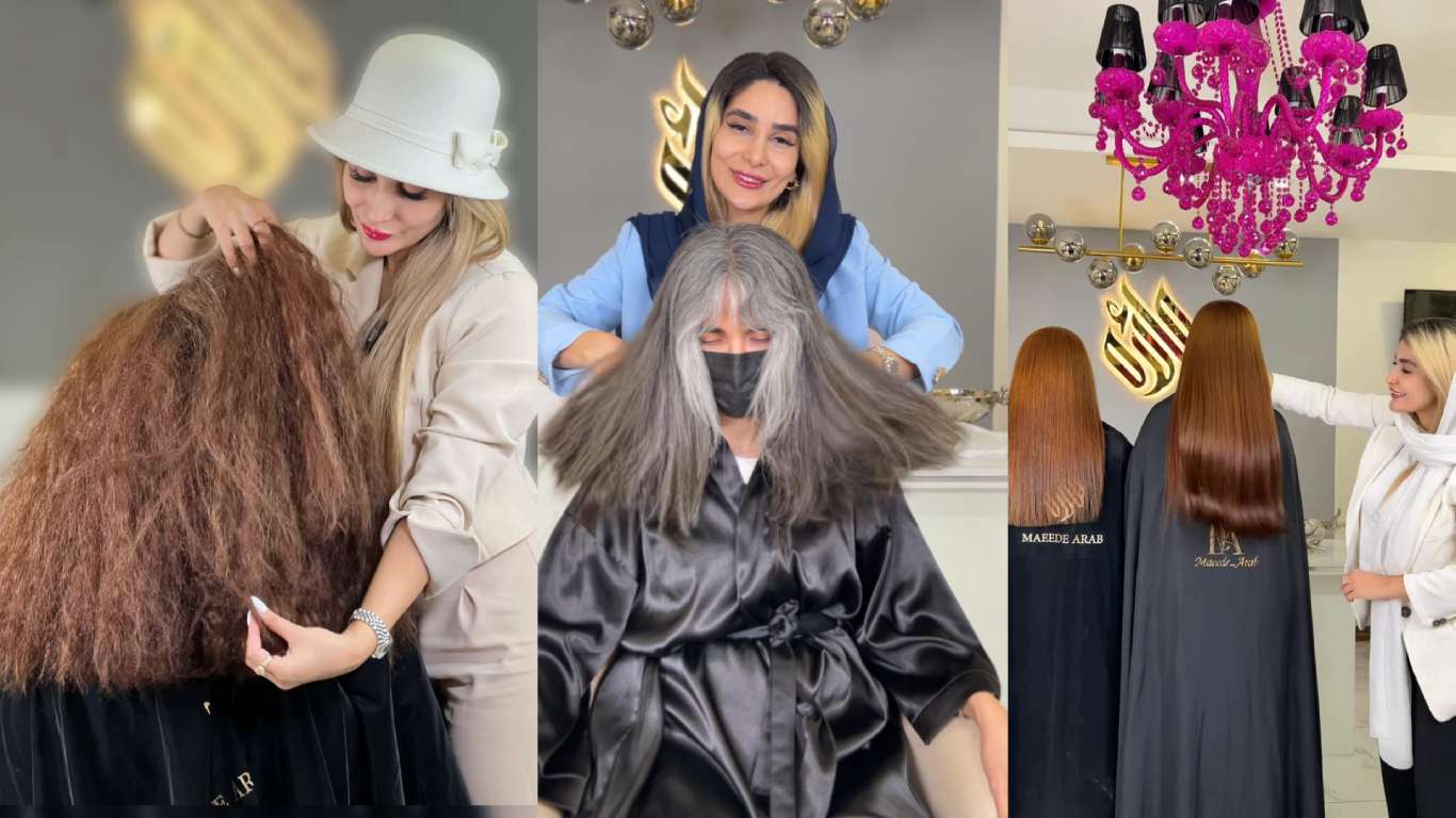 احیا مو بعد رنگ و دکلره در سعادت‌آباد تهران | بازگرداندن سلامت و درخشندگی در سالن مائده عرب